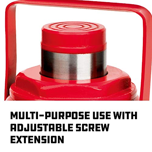 Powerbuilt Bottle Jack, 30 Ton Capacity, Heavy Duty 60000 Pounds Hydraulic Vehicle Lift with Stable Base - Red 647505 - size: 30 Ton