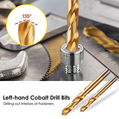 Topec Bolt Extractor Kit, 29 Piece Screw Extractor and Left Hand Drill Bit Set, Easy Out Stripped Lug Nut Remover Socket for Stripped, Damaged, Rounded-Off, Rusted Bolts, Nuts & Screws - size: 29-piece