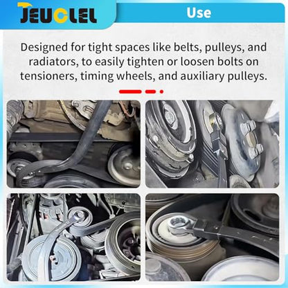 10PCS Universal Auxiliary Timing Idler Belt Wrench Serpentine Belt Tension Pulley Wrench Set Engine Timing Belt Tensioning Nut Bolt Screw Remover - color: 10pcs Universal Auxiliary Idler Belt Tensioner Pulley Removal Tool Kit