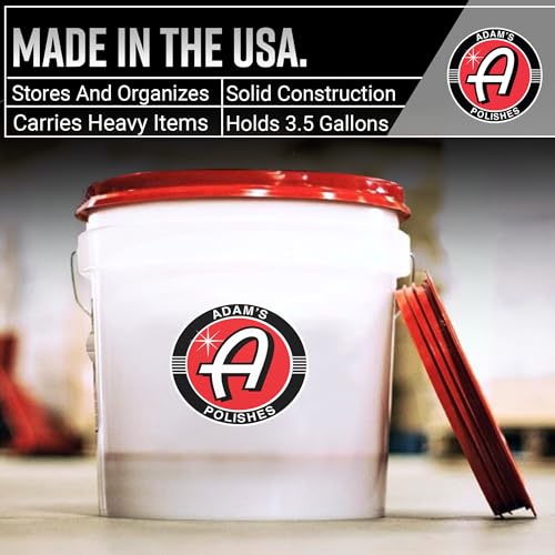 Adam's Polishes Wash Bucket (3.5 Gallon Bucket + Grit Guard) - Car Detailing Tool for Car Washing & Garage Storage | Stores Car Wash Soap, Foam Cannon, Foam Gun, Microfiber Towels & More - size: 3.5 Gallon Bucket + Grit Guard + Gamma Seal Lid