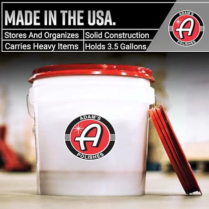 Adam's Polishes Wash Bucket (3.5 Gallon Bucket + Grit Guard) - Car Detailing Tool for Car Washing & Garage Storage | Stores Car Wash Soap, Foam Cannon, Foam Gun, Microfiber Towels & More - size: 3.5 Gallon Bucket + Grit Guard + Gamma Seal Lid