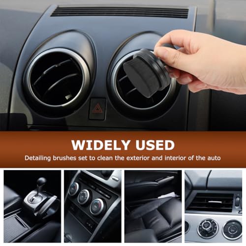 HONUTIGE 3 Pcs Tire Shine Brush, Car Tire Shine Applicator Portable Car Tire Brush Auto Detail Brushes High Density Soft Brush with Seal Cover Auto Detail Brush for Auto Detailing Cleaning Service