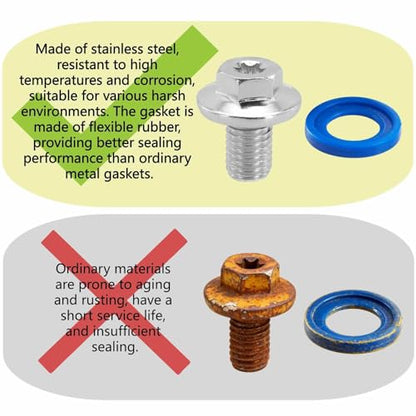 6 PCS M12-1.75 15mm Oil Drain Plug T45 Torx for GM Chevy GMC | M12-1.75 oil drain plugs with insert gasket, fit for Cadillac, Chevrolet, GMC and Buick; replace 090-948CD, 090-948. - size: M12-1.75 （6Pcs）
