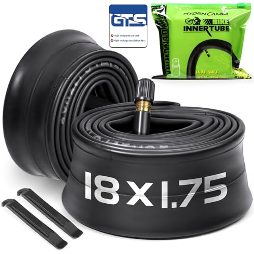 2 Pack Bike Tube 12"/14"/16"/18"/ 20"/ 22"/24"/ 26"/27.5"/28"/29" | 1.75/1.95/2.10/2.125 Bicycle Tube with 2 Tire Levers, 32mm AV Schrader Valve, Butyl Rubber Inner Tube for Kids/Road/MTB Bike - style: 18" X 1.75/2.125 (2pack)