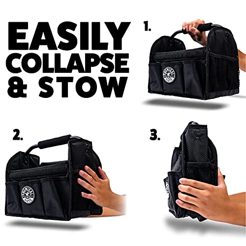 Chemical Guys, Quick Load Collapsible Detailing Caddy & Organizer, Black | Collapsible caddy carries soaps, tools and accessories for wash day, folds flat for easy garage storage