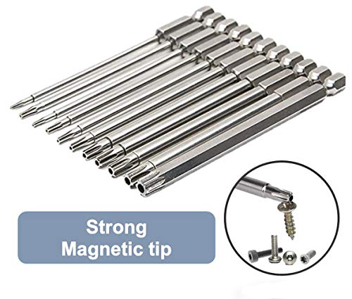 aiyun 12-Piece Security Bits, 2 Inch long S2 Steel Magnetic Security Screwdriver Set, 6 Point Star Driver Bit Set Screwdriver for Shark Vacuum T5-T40 (50mm) - size: 50mm Length (T5-T40)