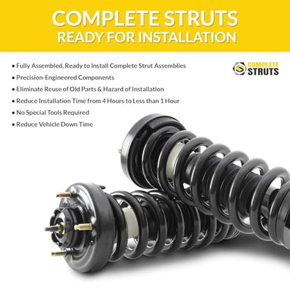 COMPLETESTRUTS - Front Quick Complete Strut Assemblies with Coil Springs Replacement for 2002-2007 Mercedes C230 RWD - Set of 2