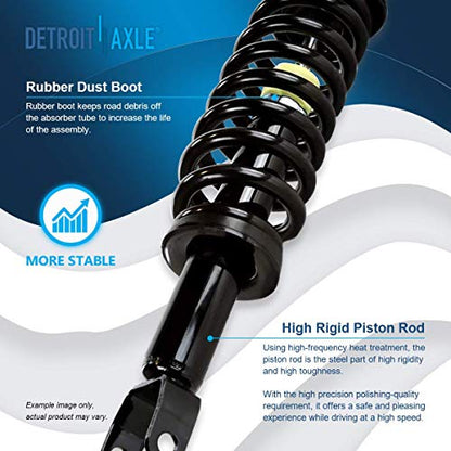 Detroit Axle - 4WD Front Struts for 2006 2007 2008 Dodge Ram 1500 Complete 2 Struts with Coil Spring Assembly Replacement Left & Right Quick Install Ready Suspension Strut Shock - size: 171111 x2/PAIR