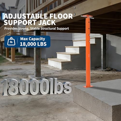 2 Pack Jack Post, House Floor Jack with 53"-93" Height Range, 18000 LBS Lifting Joist Beam Basement Jacks for Leveling, Lifting - size: 53 - 93 in