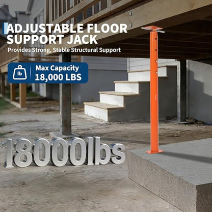2 Pack Jack Post, House Floor Jack with 53"-93" Height Range, 18000 LBS Lifting Joist Beam Basement Jacks for Leveling, Lifting - size: 53 - 93 in
