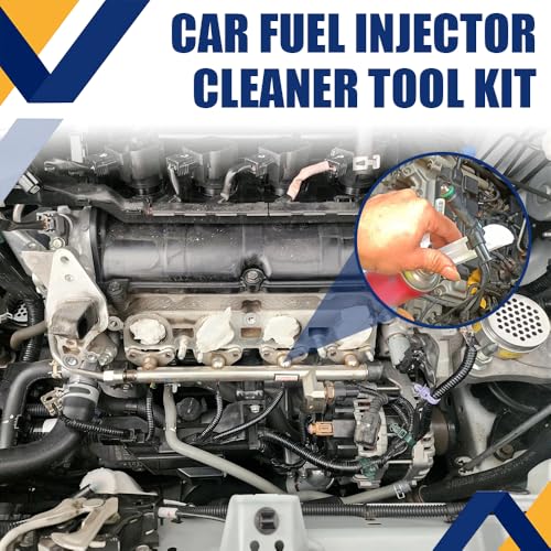 4PCS Fuel Injector Cleaner Kit, Fuel Injector Flush Cleaner Adapter Kit, Universal Automobile Fuel Injector DIY Cleaning Machine Kit for Car Fuel Injector Tester Fuel Pump Pressure Test
