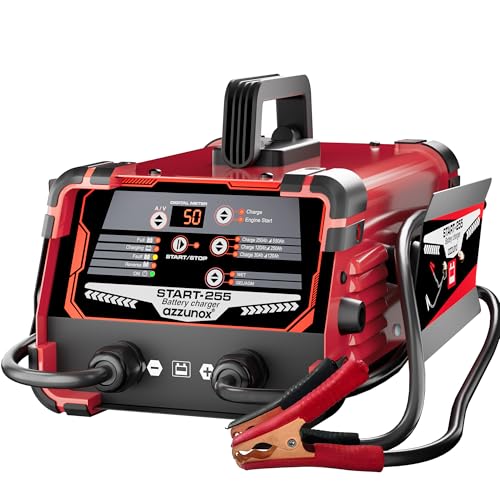 12V/24V Car Battery Charger & Engine Starter – Up to 50A Fast Charging, 250A Cranking Amps, Auto Maintainer, Desulfator, Repair & Winter Mode for AGM, Gel, Deep Cycle Batteries - color: 50A
