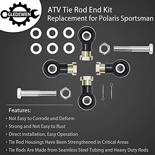 Tie Rod End Kit, Fit for 1998-2004 Polaris Sportsman 335/400/500/600/700 | 97-12 Scrambler 400/500, 00-02 Xplorer 250/300/400, 10-13 Trail Blazer 330 ATV Accessories - size: Polaris