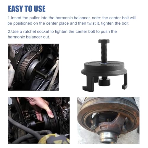 Harmonic Balancer Puller 25264 Compatible with GM Jeep Chrysler Dodge | Engine 5.3L 5.7 LS1 6.0 LS2 6.2 LS3 7.0L No Tapping LS Crank Pulley Remover ﻿LS Harmonic Balancer Mounting Puller Pulley Tool