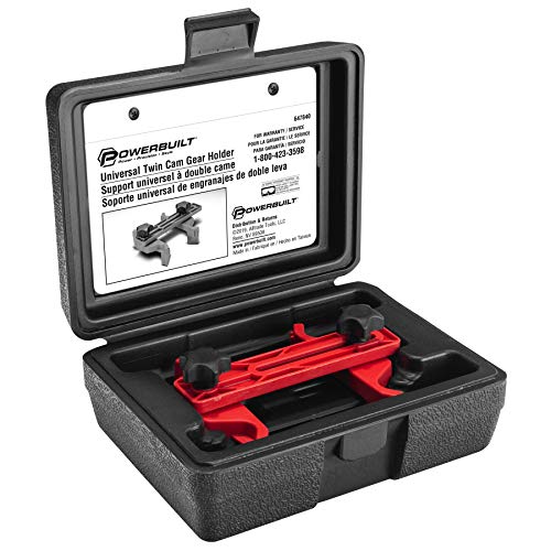 Powerbuilt Universal Twin Cam Holding Tool – Securely Holds Camshaft Timing Gears for Servicing Cams, Belts, Tensioners & More – Includes Storage Case & Instructions – 647840 - style: Twin Cam