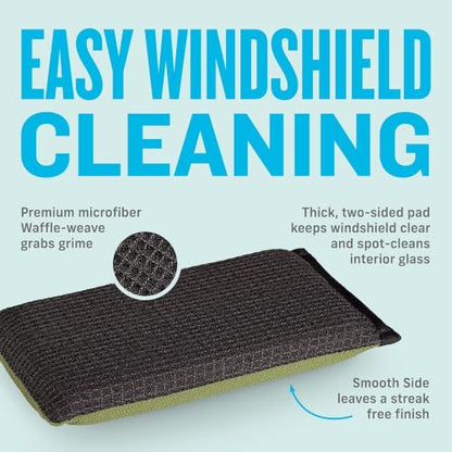 E-Cloth Windshield Haze Eraser - Interior Windshield & Car Window Cleaner Tool, Keeps Mirrors Clean, Spot Washes Inside Glass, Car Cleaning Supplies, Microfiber Sponge, Streak Free Finish - 1 Pack - size: 1 Count (Pack of 1)