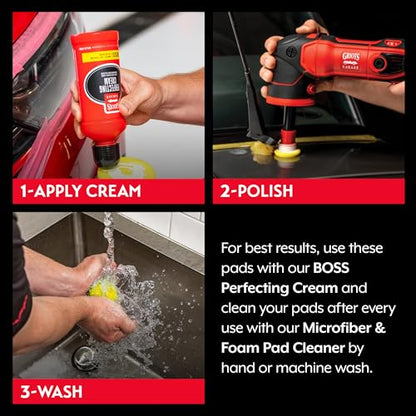 Griot's Garage 1” Perfecting Foam Pads for Car Polishing and Detailing, Buffing Pads for Paint Correction, Polishing, and Waxing, Yellow, Set of 6 - size: 1 Inch Pads (Set of 6)