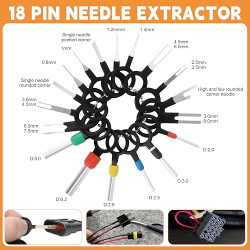 969Pcs Automotive Pin Connectors Kit,28 Types Electrical Terminal Pins Kit with Crimp Tool Male&Female Wire Connector Terminal Wire Harness 1/1.5/1.8/2.2/2.3/2.8/3.5mm (969PCS Pin Kit & Crimp Tool)