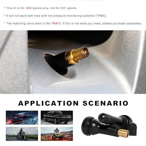 7 PCS Quick Change Tire Valve Tool Kit, Tire Valve Stem Core Quickly Replacement Tool for Replacing Leaky Valves, Stem Installer with 4 TR413 Valves for Car Truck Motorcycle