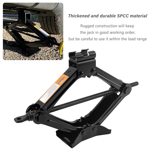 Scissor Jack for Car, Portable Tire Changing Kit with Maximum Load 1T, Ratchet Wrench, Professional Accessories for MPV SUV