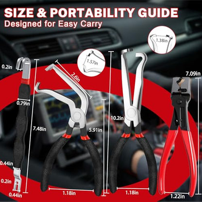 5 Pcs Electrical Disconnect Pliers and Cars Terminal Pin Removal Tool Kit, 37960/37980/13120/ Collar Hose Clamp Pliers Set for Automotive Electric Wire Plug Separatorl - size: 5Pcs Connector Disconnect Pliers Kit