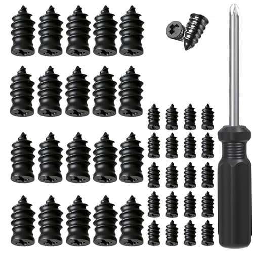 Tire Repair Nails Kit with 2 Sizes, Screw in Tire Repair Plugs with Box and Screwdriver, Fast Self-Service Tire Repair Tools (40 Pcs) - color: 40 pcs