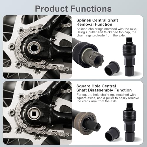 Crank Puller, Bike Crank Removal Tool, Crank Puller Bike Tool for Square Taper and Splined Cranks,Bike Crankset Arm Removal Tool for Maintenance, Repair, Cycling Power Bottom Bracket Tool