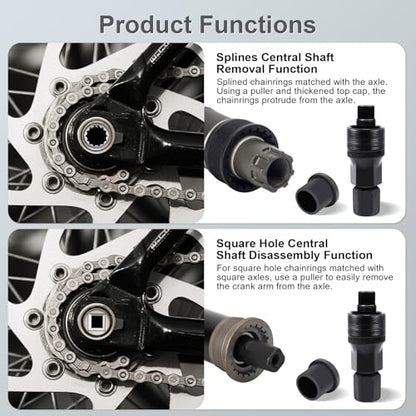 Crank Puller, Bike Crank Removal Tool, Crank Puller Bike Tool for Square Taper and Splined Cranks,Bike Crankset Arm Removal Tool for Maintenance, Repair, Cycling Power Bottom Bracket Tool