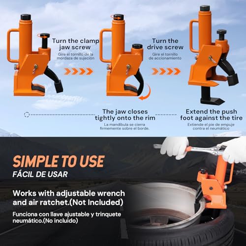 SEKAM Manual Tire Bead Breaker Tool for Tires Removal, 38"-42" Tire Changer with Handle and Rubber Pad, Heavy Duty Bead Buster Tool for ATV, UTV, Tractor, Truck, Motorcycle & Car Tires (Orange)