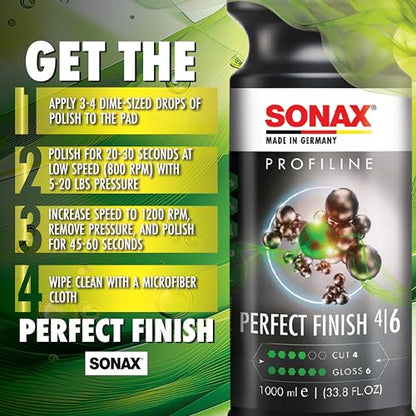 SONAX Perfect Finish 5L | Scratch and Swirl Remover Polish | Machine Compound | Paint Correction Polish | High Gloss | Black Paint Polish | No Fillers Paint Correction | 224500 - size: 169.1 fl. oz.