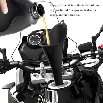 2 PCS Oil Funnel, Multi-Purpose Plastic Long Neck Oil Funnel, Automotive Use Funnels for Filling Oils Lubricants Water Diesel, Kitchen Funnels for Filling Bottles Jars (Black) - color: Black, 2 PCS