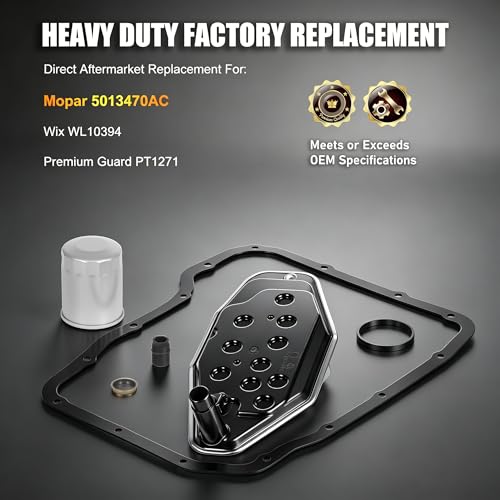 68RFE Transmission Filter and Gasket Kit DF-211 for 2007.5-2024 Ram 2500 3500 4WD 4x4-6.7L Cummins Diesel Fluid Change Service Set - Replaces 5013470AC, WL10394, 05013470AC