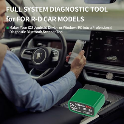 VGATE vLinker FD+ OBDII Scanner OBD2 Bluetooth Automotive Scanner Diagnostic Tool for iOS, Android & Windows, Code Reader and Reset for Car Truck Check Engine Code Read and Clear & Scan Tools - size: vLinker FD+ (BT3.0+BLE4.0) Android & iOS & Windows