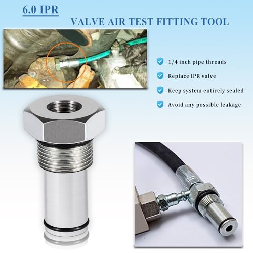Bonbo 6.0 High Pressure Oil Pump IPR Valve Air Test Fitting Tool & Oil Rail Adapters Leak Test Kit, Fits for Ford 6.0L Powerstroke Diesel Engine (3 Pack) - size: 3PCS Set