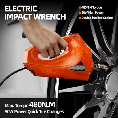 Car Jack Electric Hydraulic Jack Kit 5Ton 155-450mm LCD Display Lift Inflator LED Light Impact Wrench 12V Portable Outdoor Home Emergency Tire Change Roadside Rescue Set - size: 5T-LCD Meter-Jack+Pump+Light+Wrench