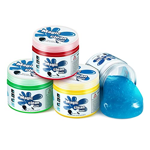 DNA MOTORING 4 Pack Car Cleaning Gels, Auto Detailing Tools Cleaning Putty Car Interior Cleaner Slime, Car Jelly Cleaner, Keyboard Cleaner, Car Cleaning Supplies, gifts for Men Women, TOOLS-00150 - color: Blue+red+green+yellow