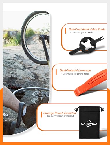 SARDVISA Bike Tire Levers| Ultra Strong Tire Levers & Stainless Steel Tire Spoons, Bike Tire Removal Tool for Road or Mountain Bike Tires, Must Have Bike Tire Tool in Bike Tire Repair Kit - size: 3-Pack Ultra Strong