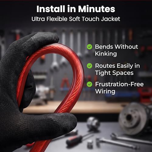 GEARit 8 Gauge Wire, for Automotive Power/Ground, Battery Cable, Car Audio, RV, Amp, CCA, Automotive Wire, Amp Kit, Battery Cables, Wiring Kit, (25 feet Each- Black/Red) - color: 8 Gauge Wire, size: Black/Red - 25ft Each