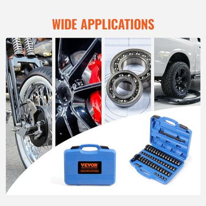 VEVOR 52PCS Custom Bushing Bearing & Seal Driver Set, Transmission Wheel Axle Bearing Race, Seal Driver Installer Remover, 18-65mm & 74mm Metric Discs Bush Removal Puller Bearing Press Tool Kit - style: 52 Piece