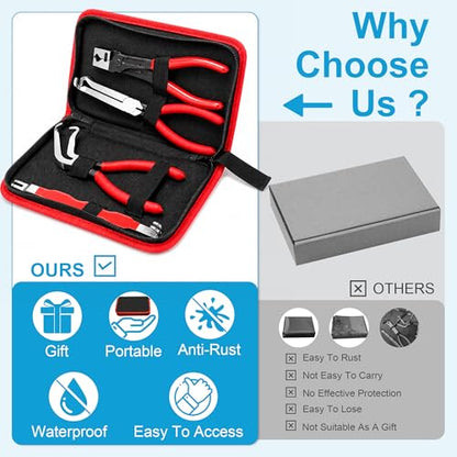 5PCS Electrical Disconnect Pliers Kit | Automotive Electrical Connector Removal Tool, Hose Clamp Pliers with Storage Box for Cars, Trucks, SUVs