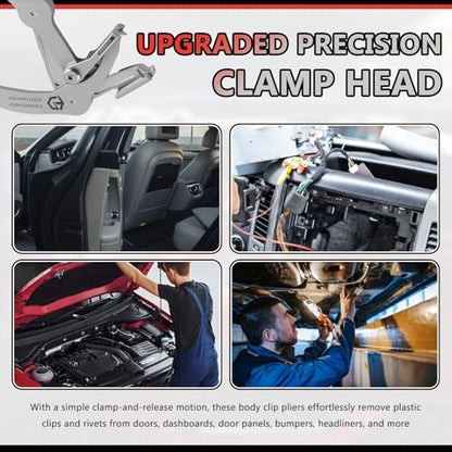2026 Upgrade Spring-Loaded Car Clip Pliers,Stainless Steel Panel Clip Removal Pliers,Multi-Functional Car Clips Remover Tool for Removing Door Panel Trim Bumper Clips - color: Red