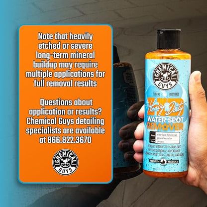 Chemical Guys, Heavy Duty Water Spot Remover Gel, Paint & Glass, 2-Pack | Thick gel clings to glass and panels to tackle hard water stains and mineral marks, prepping for wax or ceramic - size: 16 Fl Oz (Pack of 2)