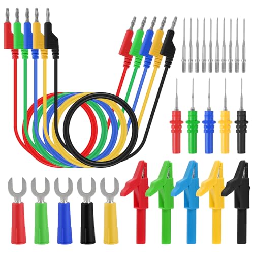 UMLIFE 30PCS Back Probe Kit, Banana to Banana Plug Test Lead Set with U-Shaped Connectors, Automotive Electrical Circuit Diagnosis Car Repairing Tools - color: Type B