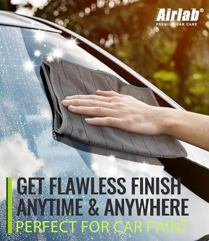 Airlab Carbon Microfiber Towels for Car Drying Window Glass Cleaner Magic Cleaning Cloth Auto Detailing Car Wipes Lint Free Rags Large Towel Interior Detailer, Pack of 4, 20" x 16", Grey - color: 20 X 16 Inch, Pack of 4, Grey