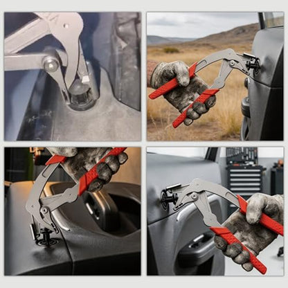 Car Clip Pliers, Panel Clip Removal Pliers, Spring-Loaded Panel Clip Removal Tool, Automotive Fastener Remover for Auto Trim, Door Panels, Rivets, Damage-Free Disassembly (Red)