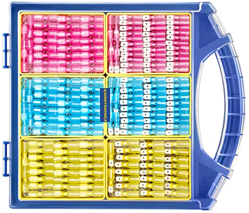 haisstronica 560PCS Heat Shrink Spade Connectors, AWG 22-10 Male Female Wire Spade Terminals, Quick Disconnect Wire Connectors Kit - size: AWG 22-10, style: Male&Female Kit 560PCS