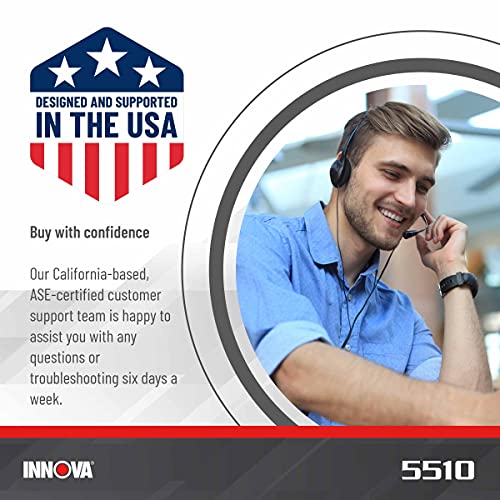 INNOVA 5510 OBD2 Scanner, Scan Tool for ABS, All System Scanner, Caliper Service, Brake Pad Life, Read/Erase ABS/SRS Codes, Reset Oil Light, Live Data, Updates Included