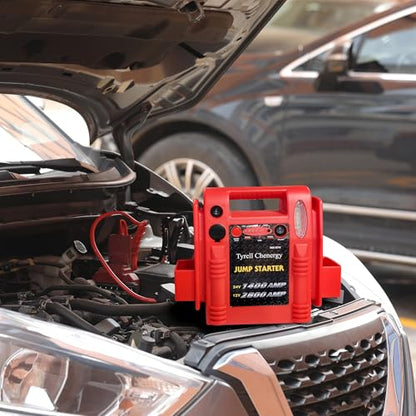 12V/24V Jump Starter,2800/1400 Peak Amp,Truck Battery Booster Pack, and Pure Copper Jumper Cables,Heavy Duty Jump Box Includes Dual USB and DC Ports Power,Car Battery Jump Starter - style: HH974