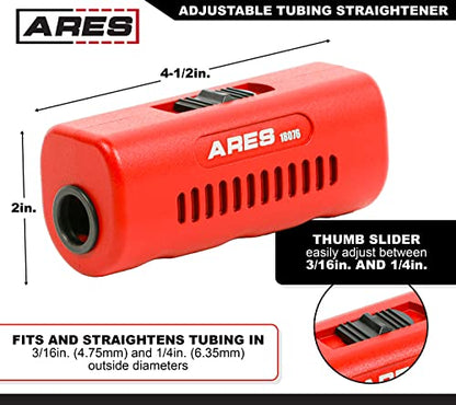 ARES 18076 – Adjustable Tubing Straightener – Straightens 3/16-Inch and 1/4-Inch Diameter Tubing – Use with Steel, Stainless, Copper, and More – Ergonomic Handheld Design - size: Adjustable Tubing Straightener