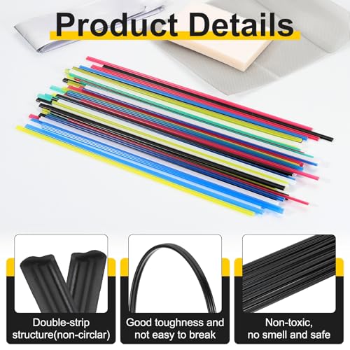 HARFINGTON 2set(10pcs) Plastic Welding Rods 20inch PP Welding Strips Welder Rods for Car Bumper Kayak Daily Repair Plastic Welder Car Bumpers, Black - color: Black, size: 20inch